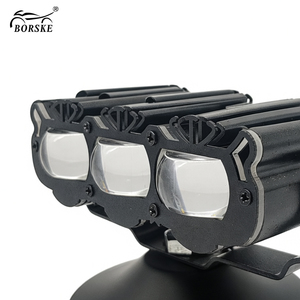 Faro Delantero LED de 3 Lentes para Motocicleta BORSKE Súper Brillante, Luz Blanca/Amarilla de Doble Color, Luz Intermitente, Luz Alta/Baja - Product Image 5