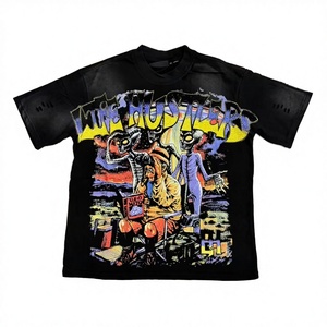 Camisetas Vintage de Algodón 100% para Hombre, Estilo Hip Hop Oversize con Pedrería de Alta Gama, Impresión DTG, Streetwear, 240g, Tejido, Colección 2026 Life Hustlers - Product Image 2
