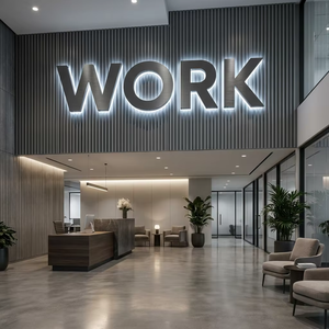 Enseigne Lumineuse LED Personnalisée en Métal avec Logo 3D pour Salons, Bâtiments et Mariages - Product Image 3
