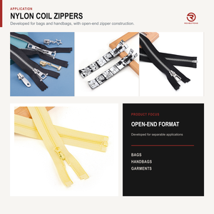 Nylon Coil Zippers Open End Custom <b>Puller</b> for Garments Bags Outerwear - Product Image 2