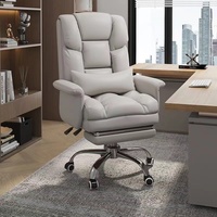 Fauteuil de Bureau Exécutif Ergonomique Moderne à Coût Réduit en Cuir Synthétique, Hauteur Réglable, Repose-Jambes, Coussin Confortable et Moelleux