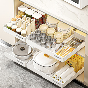 Organizer moderno, regolabile ed espandibile, Set di scatole di immagazzinaggio senza trapano, classificazione regolabile per utensili da cucina - Product Image 3