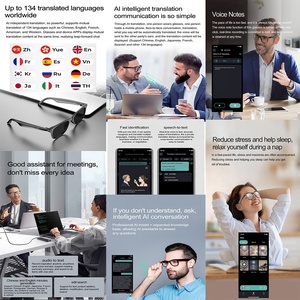 Vanssa 2025 Kính mát W100 AL thông minh dịch 100 + ngôn ngữ âm nhạc chơi họp trợ lý tai nghe thông Minh Kính - Product Image 3