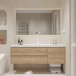 Wholesale Modern Luxury Wooden Bathroom Vanity Cabinet with <b>Melamine</b> Board Wash Basin Sink Furniture 2024 Hot Sale - Product Image 6