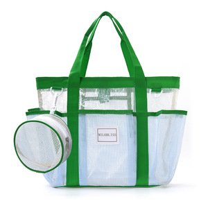 SH Mesh Beach <b>Bag</b> 4-6 <b>Compartments</b> Large Capacity Waterproof Eco-Friendly Fashion Portable Storage <b>Bag</b> Net Pockets Cosmetics - Product Image 6
