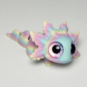 Jouet d'animaux imprimés en 3D, modèle de caméléon unisexe avec des yeux réalistes, en plastique, pour enfants # 39 ; Ornement décoratif animalier - Product Image 4
