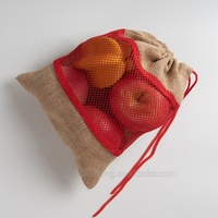 Sac de courses réutilisable en jute pour céréales, riz, pommes de terre, lentilles, soja, fruits, avec cordon de serrage, en toile de jute organique