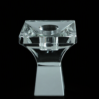 Vente de candélabres en cristal K9 BS-CH1006 pour Noël et les mariages, porte-bougie chauffe-plat élégant, écologique, fait à la main, base argentée