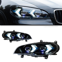 Conjunto de faros delanteros LED de doble haz con lente DRL y señal de giro secuencial e70 para X5 E70 2007-2015, actualización de faros.