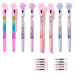 Cute Pens Kawaii Pens Fun Pens0.5mm Cat Paw Shiny Luminous Ballpoint Pens Stationery School Supplies Cute Stationary