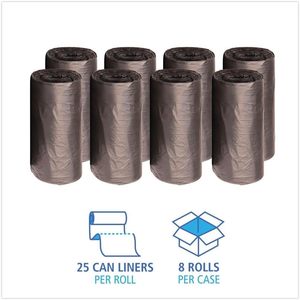 Sacs poubelles ménagers Boardwalk 385817BLK noirs haute densité 38x58 60 gallons 14 microns 25 sacs/RL 8 RL/CT - Product Image 3