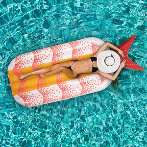 Chaise longue gonflable en forme de crevette <span class=keywords><strong>frite</strong></span>, dispositif flottant, jouets de plage gonflables, matelas gonflable d'extérieur, rangée flottante - Product Image 5