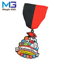 Médaille sportive personnalisée sur le thème des animaux de dessin animé, en alliage de zinc, émail souple, logo imprimé UV, gravure avec ruban souvenir