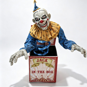 Clown <span class=keywords><strong>mal</strong></span>éfique animatronique <span class=keywords><strong>Jack</strong></span> in the Box pour Halloween avec mouvements, sons et yeux LED – Décoration pour maison hantée - Product Image 6