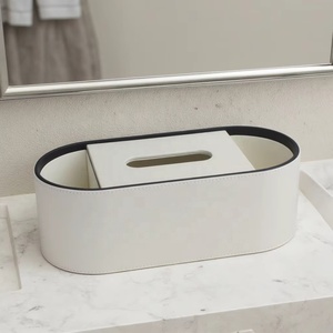 Caja de pañuelos creativa de cuero de lujo avanzado, ecológica, con diseños personalizados, para sala de estar, moderna, con control remoto, FRINS - Product Image 6