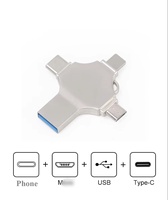 Clé USB 4 en 1 Type C OTG 2GB 8GB 32G 16G 128GB 64G 256GB Clé USB 1G Cadeau personnalisé Mini clé USB