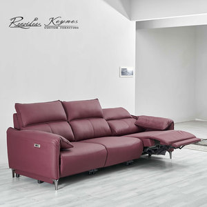 Canapé en cuir véritable de luxe 3 places inclinable pour bureau, salon, réception - Product Image 2