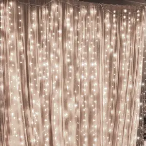 3*3M 300 Led Sprookjesachtige Gordijnverlichting 8 Modi String Opknoping Verlichting Afstandsbediening Indoor Outdoor Kerstfeest Wanddecoraties