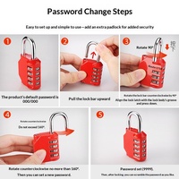 Cadenas à combinaison mécanique pour tiroir de gym, boîte aux lettres, valise, petit meuble, mini casier de dortoir, casier de vestiaire