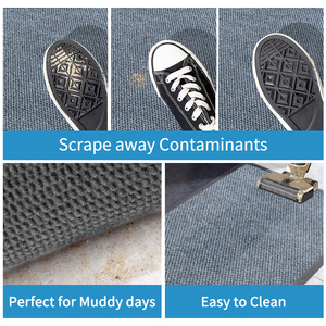 Estera multiusos resistente con respaldo de PVC para puerta delantera, estera bereber lavable antideslizante resistente alfombra para atrapar suciedad - Product Image 6