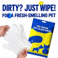 Lingettes jetables pour animaux de compagnie, sans rinçage, sans eau, pour le toilettage et le nettoyage des pattes, du visage et du corps des chiens et des chats, 6 pièces