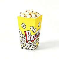 Boîte à popcorn en papier pliable à paroi simple, écologique, imprimée sur mesure, pour un transport et un emballage pratiques