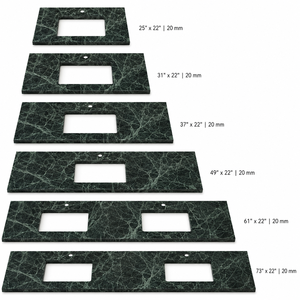 Comptoir de salle de bain en marbre vert varié de 31, 37, 49, 61 pouces, avec crédence, en marbre vert foncé <span class=keywords><strong>Marmi</strong></span> Verde Alpi préfabriqué - Product Image 2