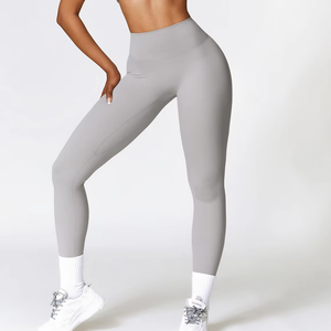 Pantalons de yoga taille haute pour femmes, leggings de fitness à séchage rapide, leggings de sport de plein air amincissants avec motif uni - Product Image 1