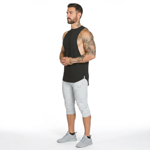 Camiseta sin Mangas con Diseño Personalizado para Hombre, Ropa de Gimnasio, Transpirable, Cuello en V, Tejido de Poliéster/Algodón, Estilo Urbano - Product Image 1
