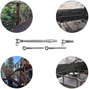 केबल रेलिंग किट टॉगल टर्नबकल और अंत Tensioner 1/8 इंच केबल रेलिंग के लिए फिटिंग हार्डवेयर T316 स्टेनलेस स्टील - Product Image 4