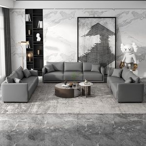 Italian Style <b>Sofa</b> Three Seater Tech Fabric Upholstered Minimalist Modern Living Room <b>Bedroom</b> Rental Use - Product Image 3