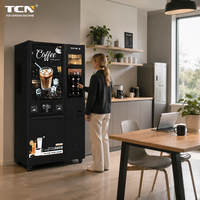 Máquina Expendedora de Café Comercial TCN, Totalmente Automática, de Grano a Taza, con Máquina de Hielo, Sistema de Leche Fresca y Múltiples Opciones de Pago para Negocios