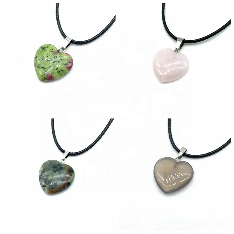 قلادة بدلاية من الخرز والحجر الطبيعي على شكل قلب قلب جميل هدية للسيدات مجوهرات للبنات ديكور حفلات دعائية