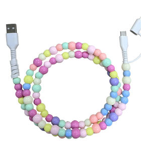 สายชาร์จโทรศัพท์แบบใสประดับลูกปัดสีสันสดใส ดีไซน์น่ารัก คุณภาพสูง รองรับการชาร์จเร็ว 12W 60W - Product Image 3