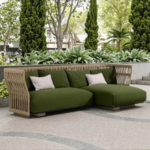 Patio Furniture Set Fabric Outdoor Leisure Sofa Set Outdoor Courtyard <strong>Garden</strong> Rope Liner Shape Sectional Sofas - Product Image 1