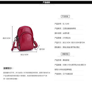 Bolso Bandolera Andong para Mujer, de Cuero Vacuno Genuino, con Bolsillo Redondo Pequeño para Teléfono, a la Moda - Product Image 2