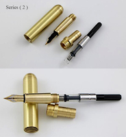 Kit de stylo-plume rechargeable DIY conceptuel de dernière génération JR W002 - Raccords en laiton et cuivre, pointes en acier inoxydable, pointe en iridium, naturel