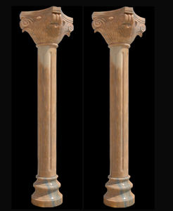 Colonnes Rondes Classiques en Marbre Rouge Rose Coucher de Soleil Naturel pour Projets de Villas et Hôtels - Product Image 5