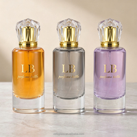 Flacon de parfum en verre cylindrique vide de 55 ml, bouchon décoratif multi-facettes, boîte cadeau magnétique personnalisée avec logo OEM, vente en gros