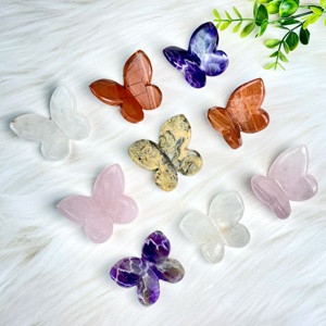 Wholesale Natural Healing Crystal Stone Handcraft Butterfly Craft Minimalist Style Line Style Butterfly Home Decor Gift
