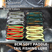 Leurre de pêche à la surface souple SKX 8cm 4.8g, très vendu, en plastique, queue de pagaie, appât artificiel, perche, basse, rivière, océan, bateau