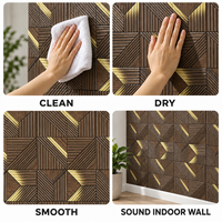 Papier peint marron doré à motif géométrique en bois, 2,3 mm PET IXPE Foam, feuilles de 60x90 cm pour murs décoratifs de chambre