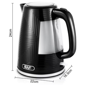 Bouilloire électrique noire de 1,7 L, portable, pour usage domestique et hôtelier, sans BPA, sans fil, arrêt automatique, lampe LED, chauffe-eau - Product Image 4