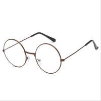 Lunettes rétro pour fille et garçon, monture optique ronde en métal, verres transparents, vente en gros,