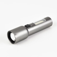 Lampe torche LED laser blanche en alliage d'aluminium rechargeable 1200mAh avec zoom, multifonctionnelle pour la randonnée en extérieur