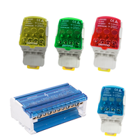 Boîtier de jonction sur rail DIN UK415, 4 rangées, 15 trous, 125A, 500V, bornier en cuivre, coque ignifuge PA, connecteur de distribution