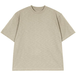 Camiseta básica versátil informal de 5 mangas de algodón flameado para hombre - Product Image 1