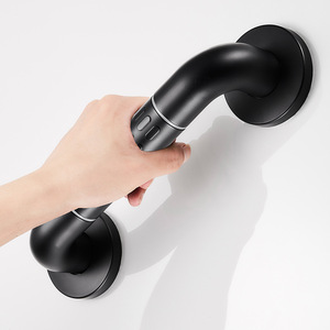 Barre d'appui noire pour salle de bain, capacité de charge de 200 kg, poignée antidérapante pour toilettes, pour personnes âgées et handicapées, style moderne - Product Image 1
