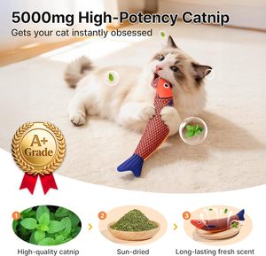Fashion Small Fish Shape Catnip Filled Interactive Chewing <b>Cat</b> Kicker Toy with Satin & <b>Plush</b> Material - Product Image 2