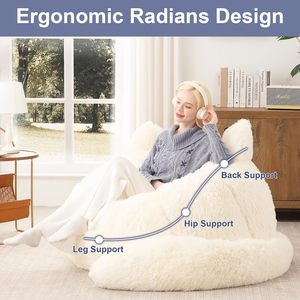 Fauteuils géants en fausse fourrure avec rembourrage, canapé paresseux en forme de chat en peluche moelleuse, confortable pour chambre à coucher - Product Image 4